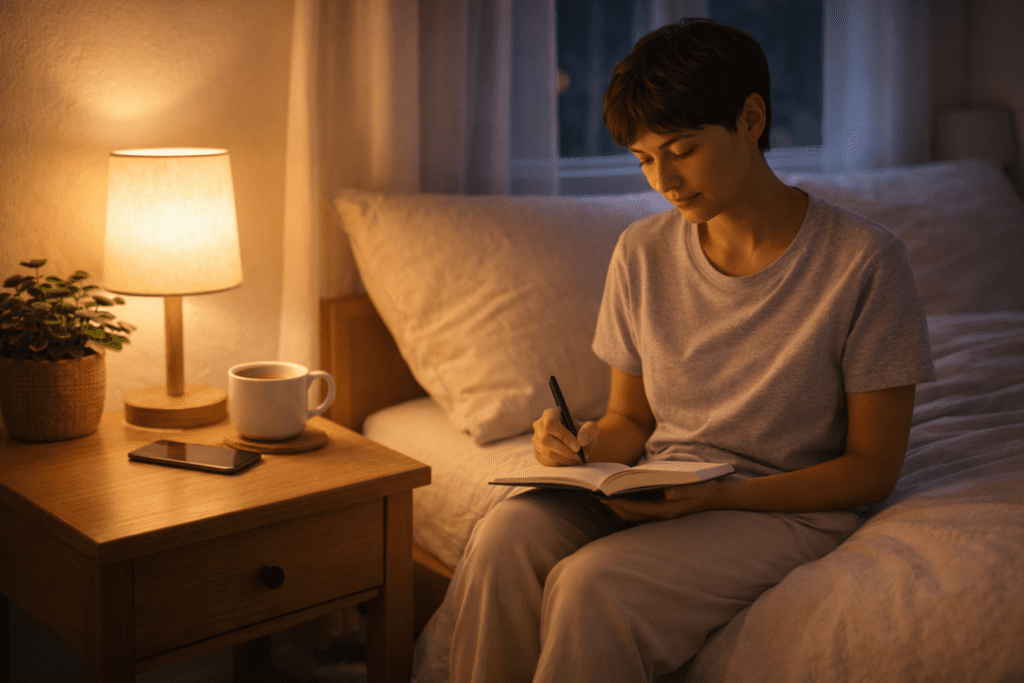 Insomnia and Anxiety: mindful journaling before bed to support better sleep
